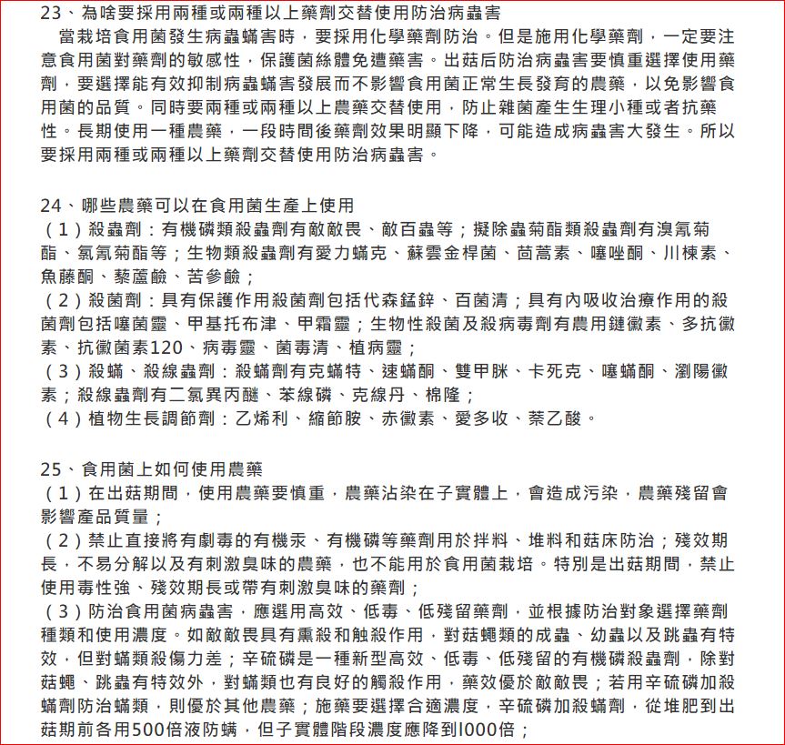慣行菇類用藥說明